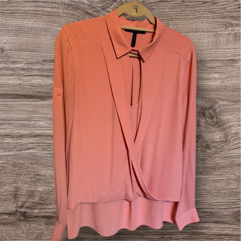 BCBGMaxAzria Coral Wrap Blouse